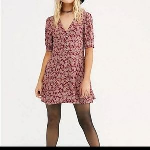 Free people floral print mini dress